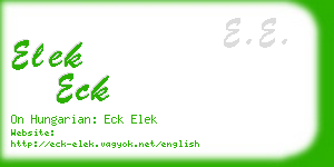 elek eck business card